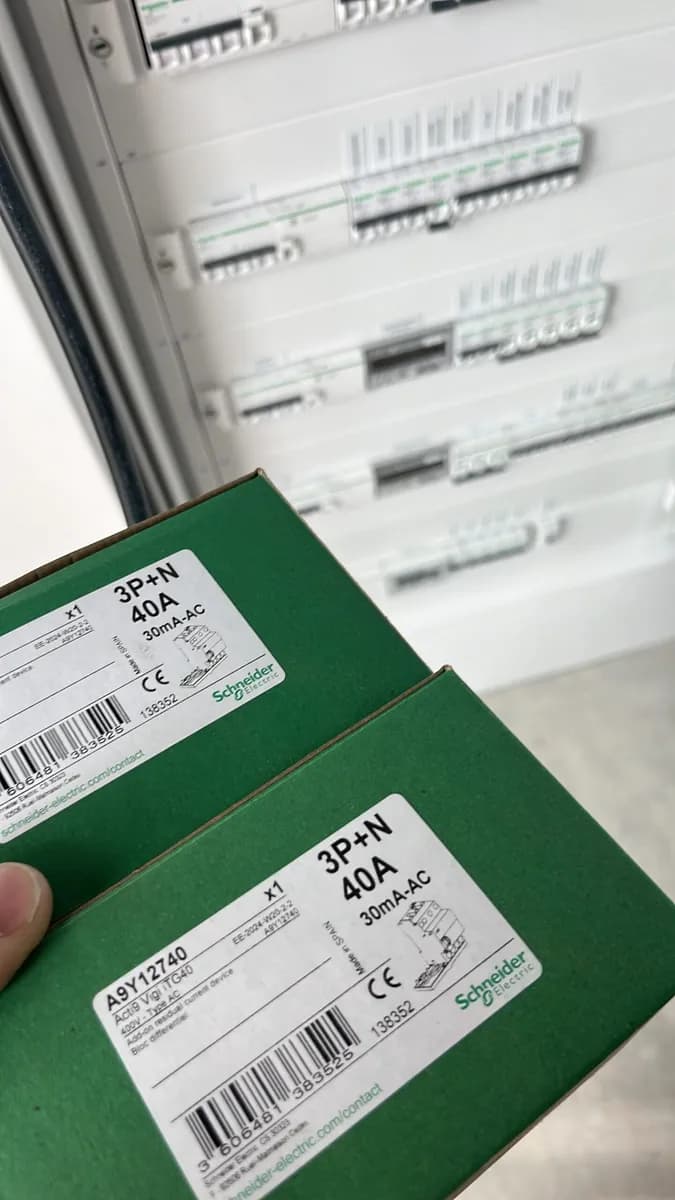 Disjoncteurs Schneider Electric prêts à être posés par Tilt elec